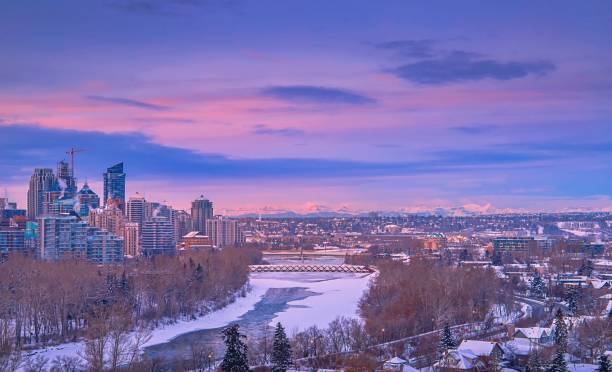 istock Warm Sunrise Clouds Over The Calgary River Valley 1304432888