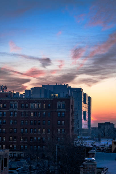 istock Sunset over the city 1304444544