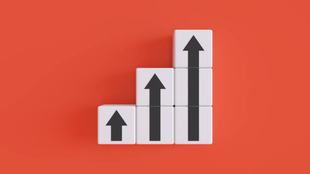 istock Abstract cube with leadership arrows, teamwork and growth concepts 1304452037