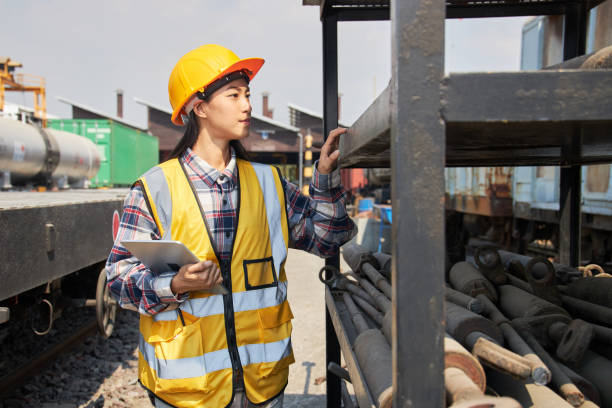 istock Warehouse management staff checking for deteriorated products. 1304456623