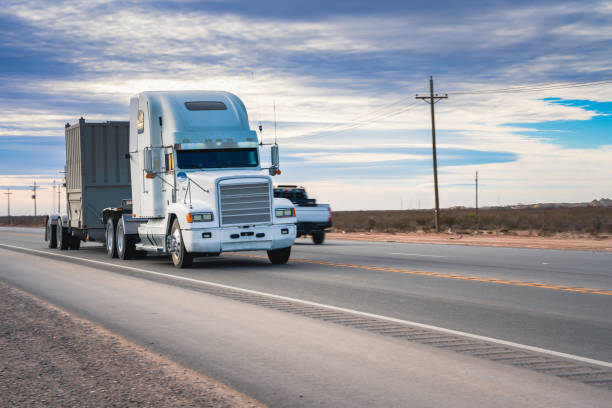 istock Semi Truck Pulling Oil Drilling Equipment 1304459961