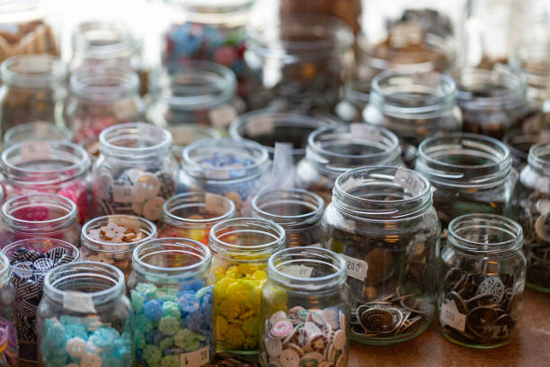 istock Jars of buttons 1304460086