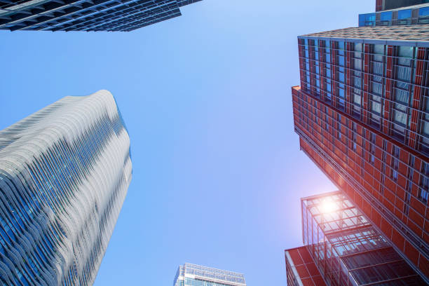 istock Office building in the blue sky 1304471679