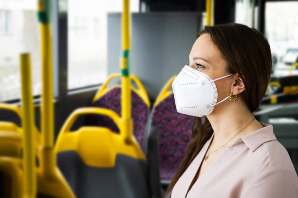 istock Woman In Public Bus Transport 1304483717
