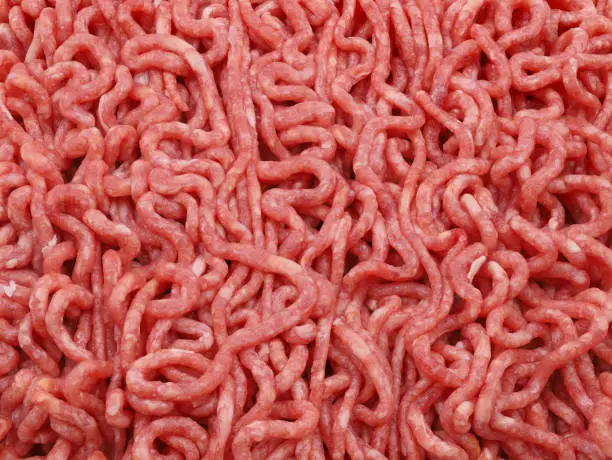 raw minced beef meat background, close up.