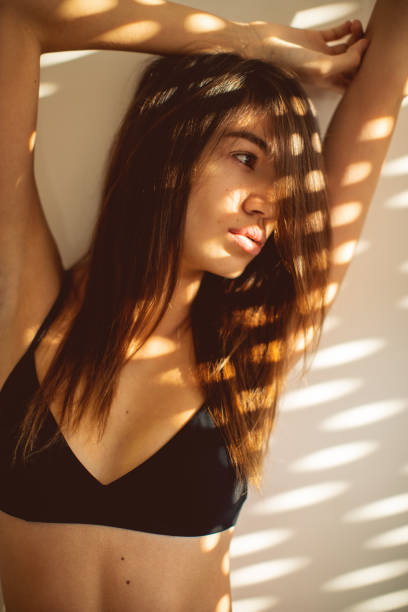 istock Beautiful young woman at morning 1304485892
