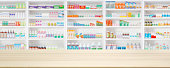 leere-holz-arbeitsplatte-mit-apotheke-dr