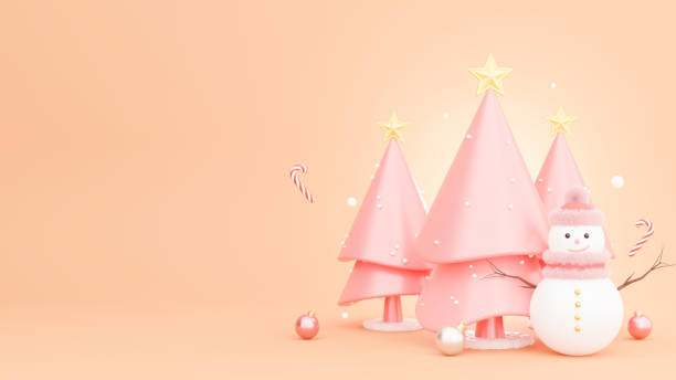 istock 3d render of snow man and christmas tree with decoration 1304488888