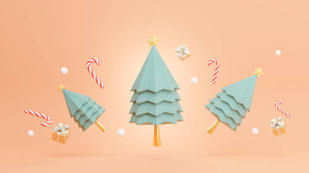 istock 3d render of christmas tree with decoration 1304488898