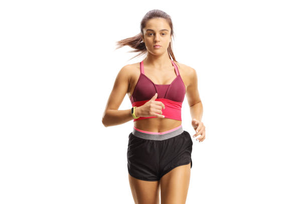 istock Female athlete running towards camera 1304493106