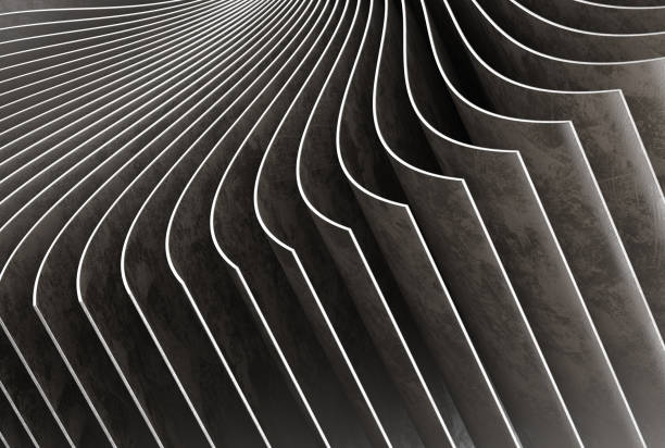 Background from metal blades. Motor or mechanism element close-up. 3d