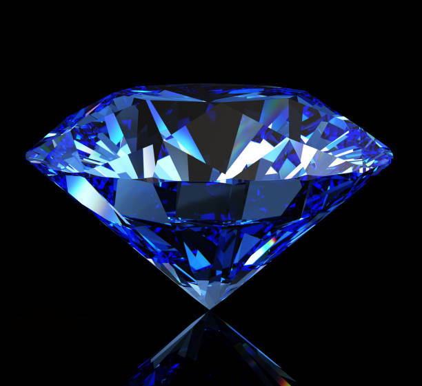 istock Beautiful blue topaz on a dark background. Isolated with clipping path. 1304495450