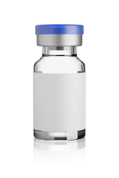 Vaccine glass vial isolated on white. 3d rendering.