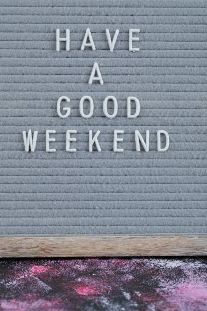 istock Have a good weekend phrase embedded to the grey tissue 1304501210