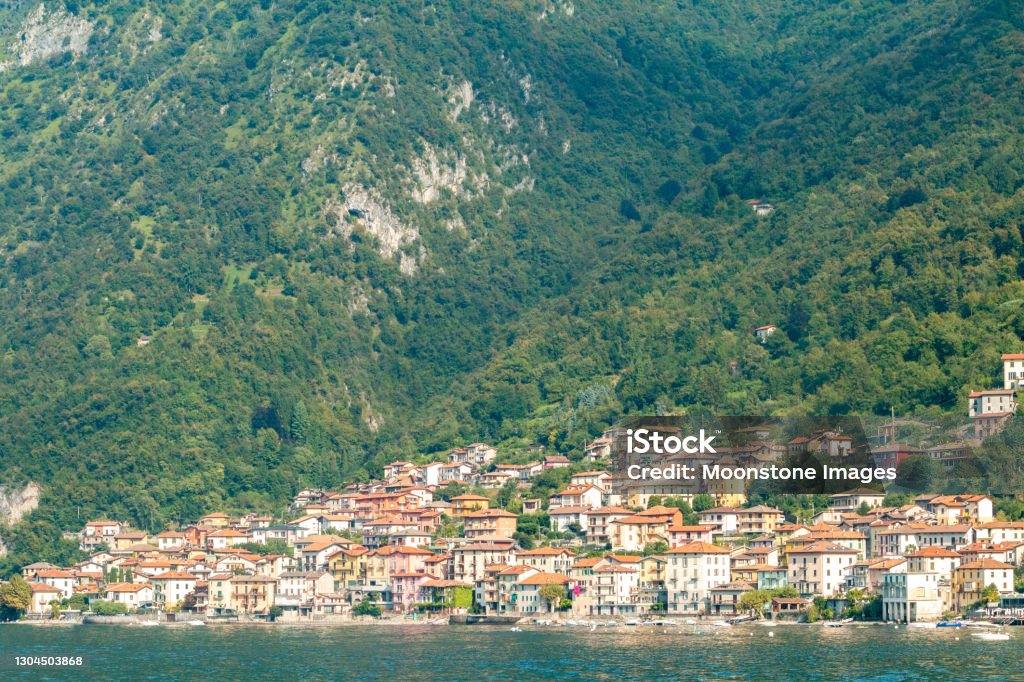 Lezzeno on Lake Como in Lombardy, Italy Architecture Stock Photo