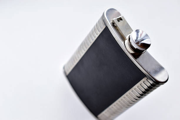 istock Iron flask for water or alcohol on a white background 1304503997