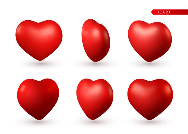 illustrazioni stock, clip art, cartoni animati e icone di tendenza di 3d cuore rosso. simbolo d'amore isolato su sfondo rosso. illustrazione vettoriale - february three dimensional shape heart shape greeting