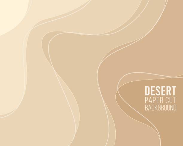 紙カット抽象的な芸術の背景3d層ベージュの金色の砂をバルチャンと砂丘とビーチや砂漠にカット。波線パターンを持つテンプレート砂のテクスチャ。テキストの枠です。ベクトルカバー、� - sand pattern点のイラスト素材／クリップアート素材／マンガ素材／アイコン素材