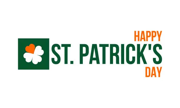 Vector illustration of happy st.patrick's day, vector greetings isolated on white background