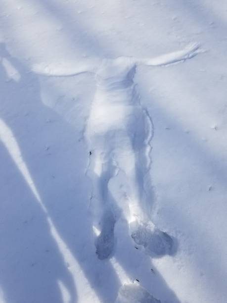istock Imprint of a man in the snow 1304505903
