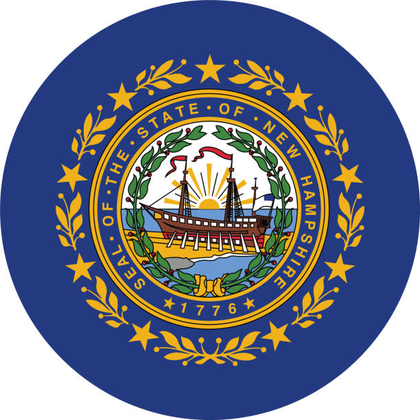 ilustrações, clipart, desenhos animados e ícones de bandeira estadual do estado dos eua de new hampshire - state seal