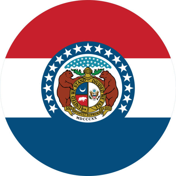 ilustrações, clipart, desenhos animados e ícones de bandeira estadual do estado dos eua do missouri - state seal