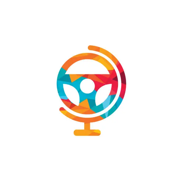 Vector illustration of Drive world vector logo design.