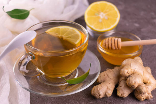 istock A cup of ginger tea with honey and lemon. Close-up. 1304509563