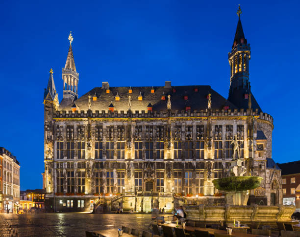 istock Historic Town Hall At Night, Aachen 1304511757
