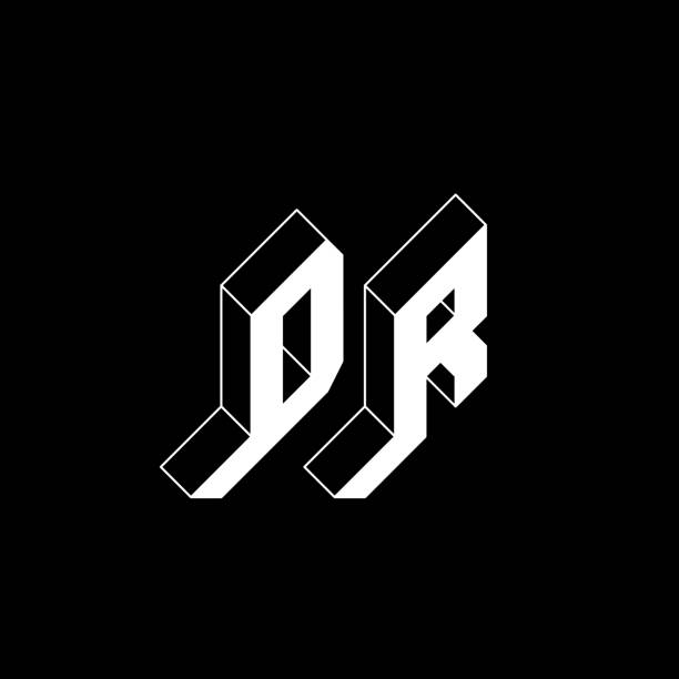 D and R - Monogram or logotype. Isometric 3d font for design. Three-dimension letters. DR - 2-letter code. D and R - Monogram or logotype. Isometric 3d font for design. Three-dimension letters. DR - 2-letter code. r and d stock illustrations