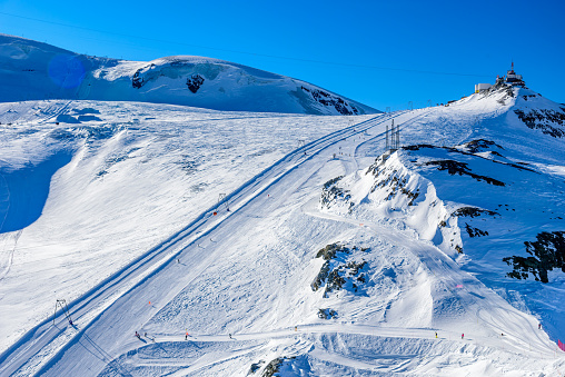 A ski slopes in ski resort in Breuil-Cervinia/Zermatt.