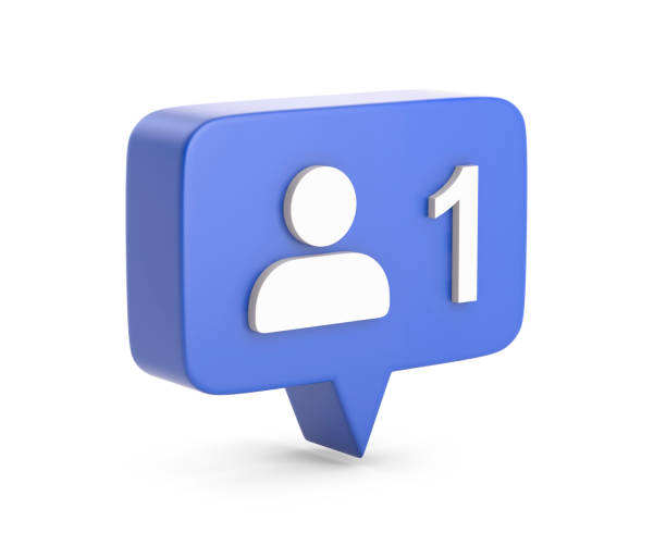 istock Social media notification icon new follower 1304520321