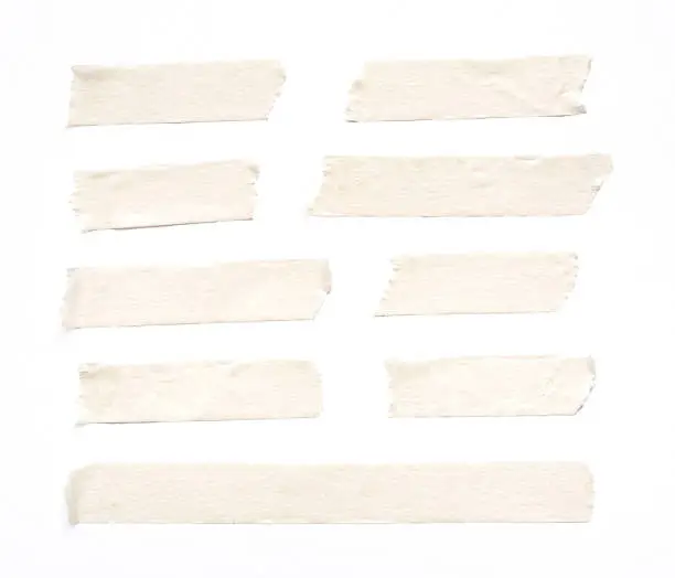 Photo of close up of adhesive tape on white background
