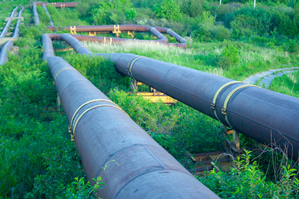 istock sewer pipes on a hillside draining waste into the river 1304521405
