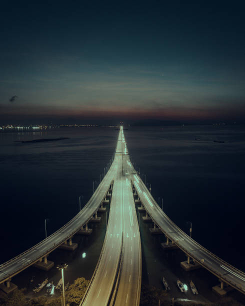 istock Aerial view of Penang bridge 1304522821