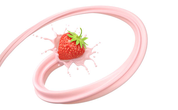 istock Strawberries in milk splash 1304527496