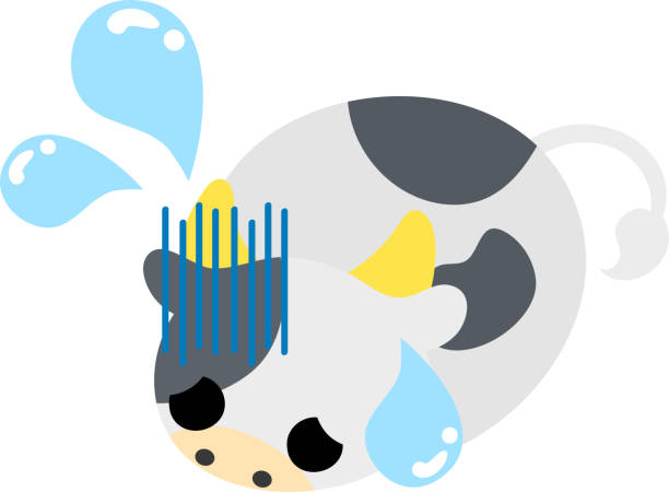 ilustrações de stock, clip art, desenhos animados e ícones de illustration of a round cow like a stuffed animal - stuffed animal