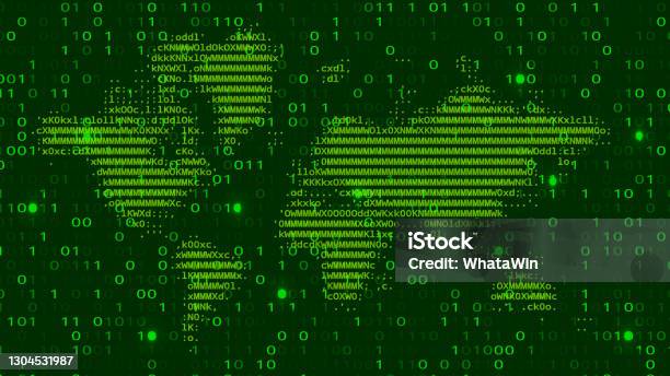 Matrix Digital Binary Code Background Hacking Concept Stock ...
