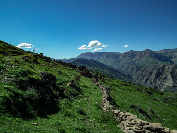 istock Mountain view under blue sky in Dagestan 1304532065