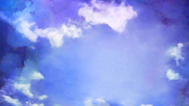 istock Beatiful Sky with Clouds Artistic Background. Craft Painting Landscape 1304532367