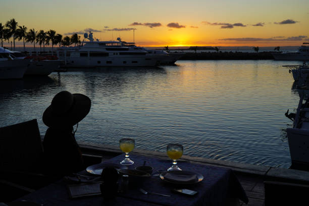 istock Happy hour twilight by the marina 1304534732