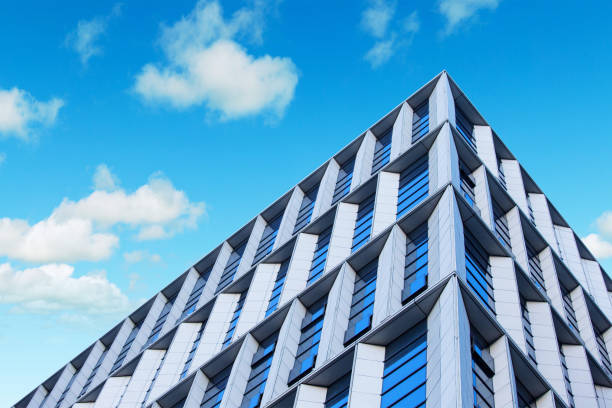 Office building in the blue sky