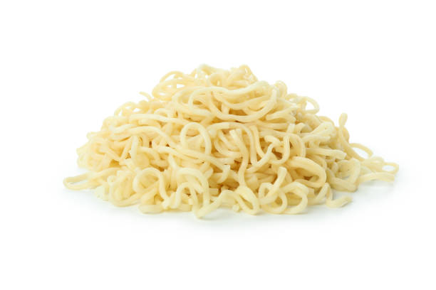 istock Heap of instant noodles isolated on white background 1304536877