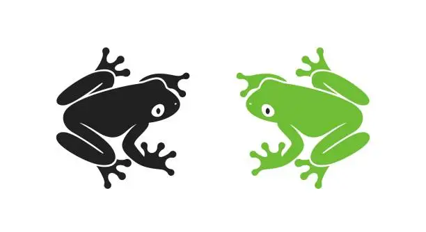 Vector illustration of Frog logo. Abstract frog on white background