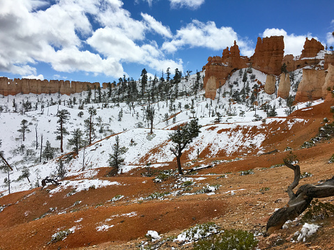 Fairyland Loop Trail - Bryce National Park Snow Utah Desert - Winter