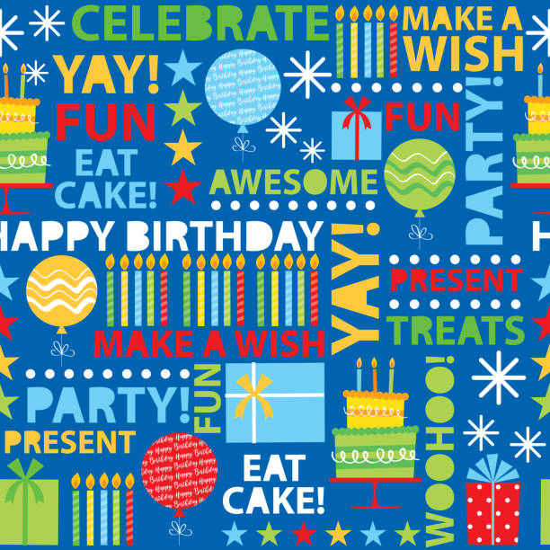 Colorful Birthday Seamless Pattern Design Stock Illustration - Download  Image Now - Birthday, Wrapping Paper, Seamless Pattern - iStock