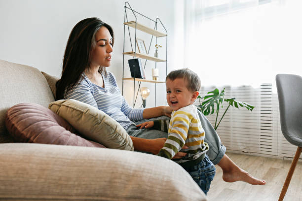 istock Toddler at home with his mom. 1304547372
