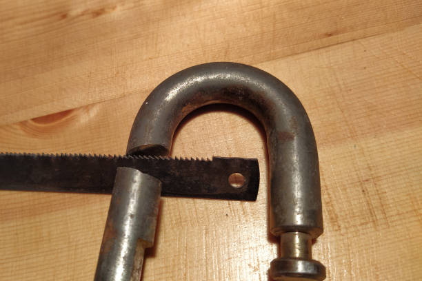 istock sawn lock. the lock is cut with a hacksaw 1304548949