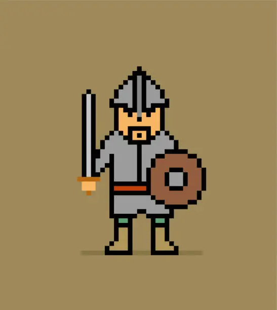 Vector illustration of Cartoon knight warrior