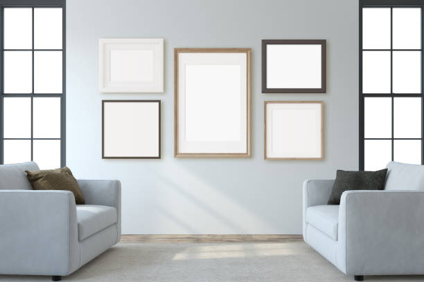 istock Modern living room interior. Interior and frame mockup. 3d render. 1304551026